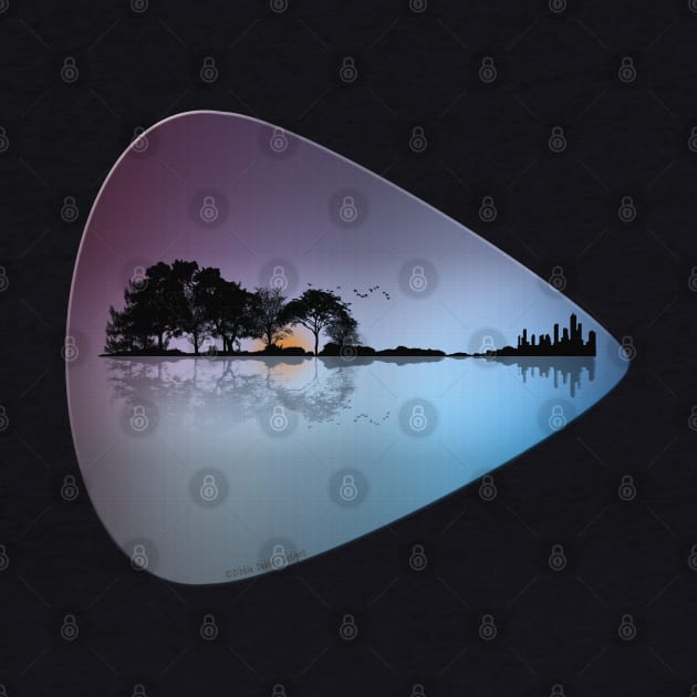 Guitar Pick Lake Reflections Music Lover by Dibble Dabble Designs